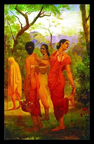 Image of Tallenge - Shakuntala - Looks Of Love - Raja Ravi Varma Mythology Collection - Medium Canvas - Framed (15 x 24 inches)