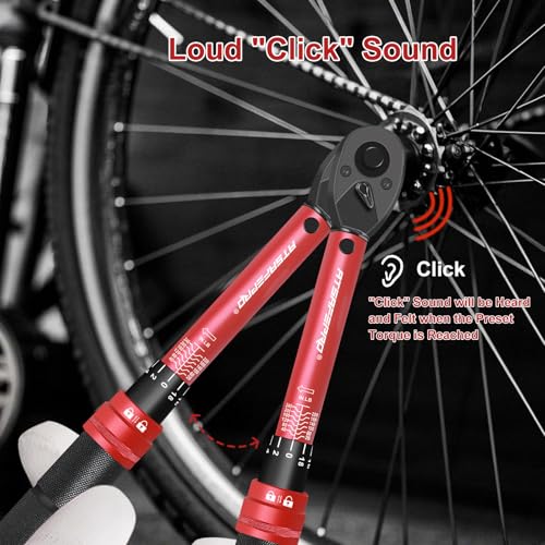 ATsafepro Chave de torque de 1/10.2 cm (50.8-609.6 cm-lb / 2,3-27.1 Nm) - Escala dupla, catraca de 7