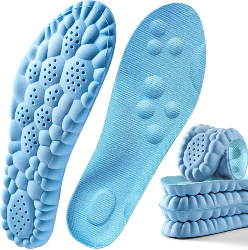 Image of 4D Cloud Insoles for Men and Women, Arch Support Insoles, Memory Foam Insoles, Shock Absorption and Cushioning Sports Shoe Insoles (Blue, X (Men 9-10 /Women 10-11))