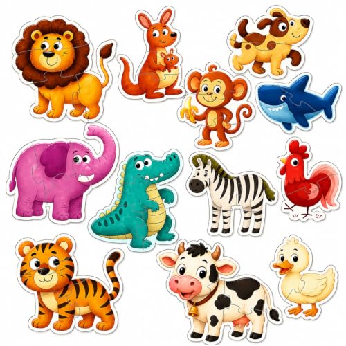 Image of Webby Wild Animals Level Up Jigsaw Puzzles for Kids