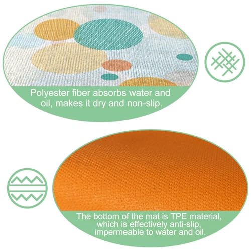 Alfombras de cocina absorbentes lavables amarillas de dos piezas 6