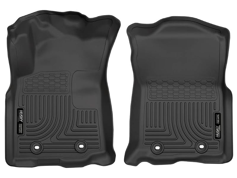 Tapetes automotivos dianteiros Husky Liners Weatherbeater para Toyota Tacoma 2018 a 2023, Double Cab e Access Cab com transmissão automática, preto, 2 peças, modelo 13971