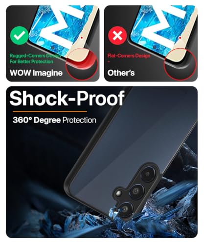 Image of WOW IMAGINE Translucent Hybrid Back Case Cover for Samsung Galaxy M35 5G Smoked Matte Back | Shock Proof 360 Degree Protection | Protective Hard Case - Matte Black