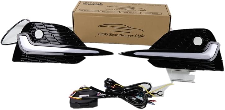 LED Daytime Running Light compatible with Nissan Qashqai 2018 2019 2020 2021 2022, 6000K LED Front Bumper DRL With Streamer Yellow Turn Signals Light