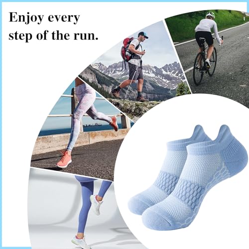 Image of Ankle Running Socks For Women, Athletic Wicking Thick Cushioned Low Cut With Tab Casual Sports Socks