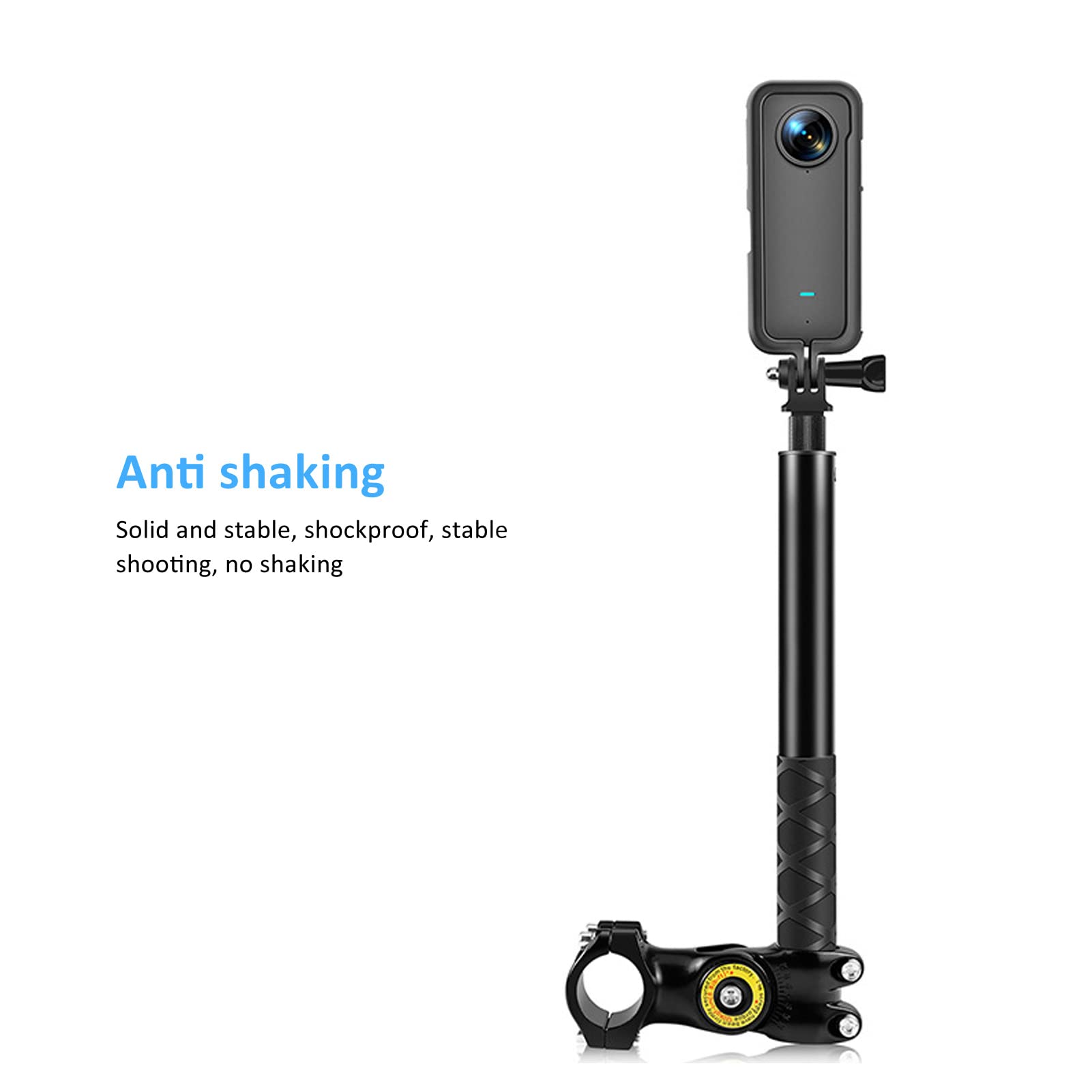 Morsetto per fotocamera da manubrio della bicicletta, supporto per fotocamera della bicicletta, supporto per fotocamera, supporto per barra protettiva per moto con bastone selfie