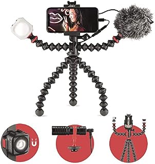 JOBY GorillaPod Mobile Vlogging Kit (Smartphone Rig, Wavo Mobile Mic, Beamo Mini LED Light) Flexible Tripod, Phone Holder, Microphone, Light, Vlogger, Youtuber Starter Kit, Mobile, Content Creator