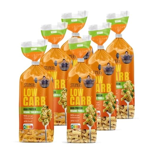STEINER´s Low Carb High Protein Pasta Mix | 95% weniger Kohlenhydrate | High Protein Tagliatelle + Fusilli | 49g Protein | ballaststoffreich, (STEINER's High Protein Pastamix, 3+3 Pack) …