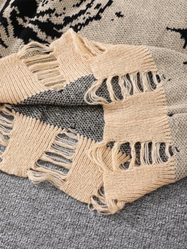 Men's Casual Pullover - Street Ripped Abstract Starry Sky Pattern Round Neck Knitted Sweater4