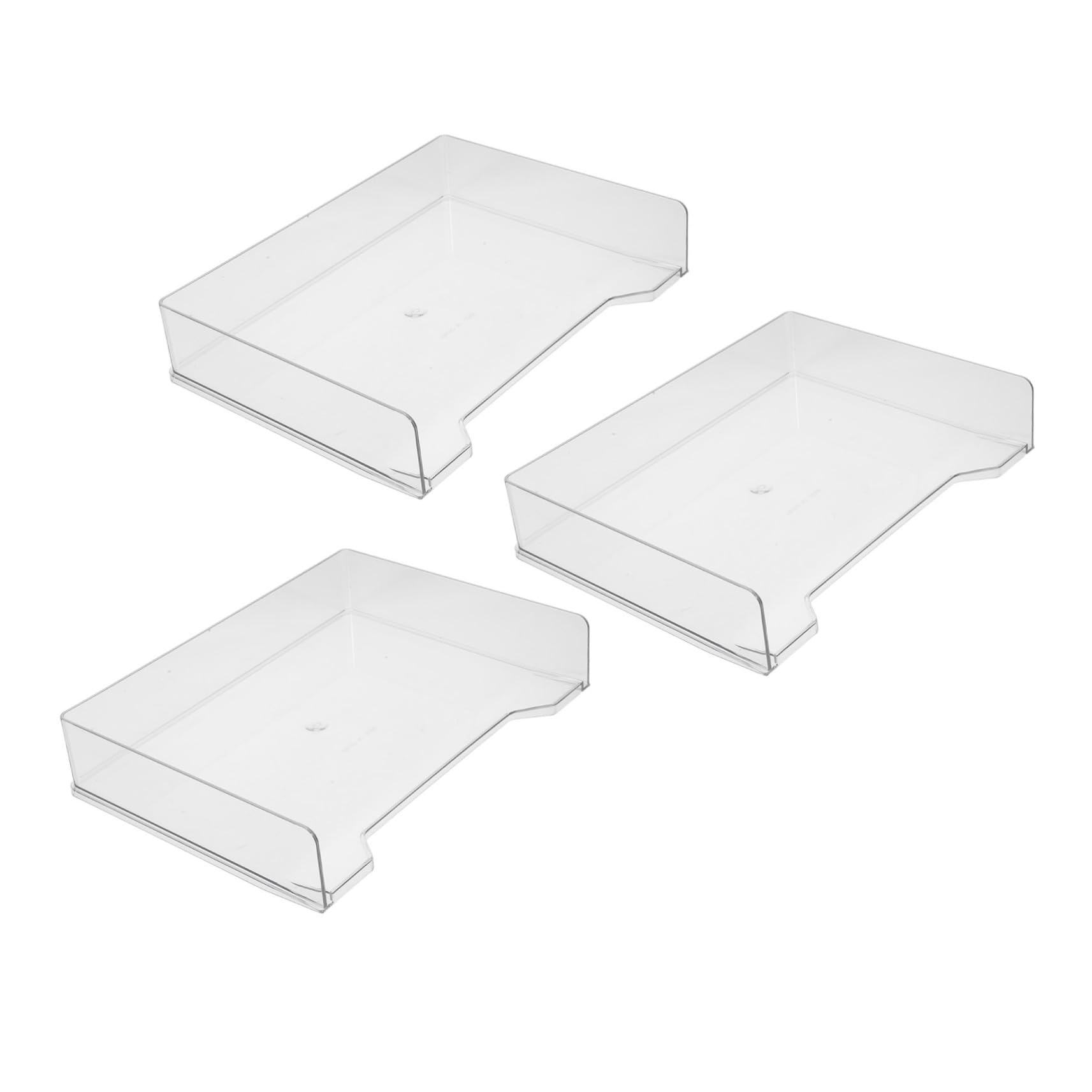 DOITOOL 3 Pezzi Organizer per Scrivania Trasparente Scaffale Porta Documenti Impilabile Multipurpose per Cancelleria e File Leggero e Facile da Pulire per Ufficio Scuola e Casa