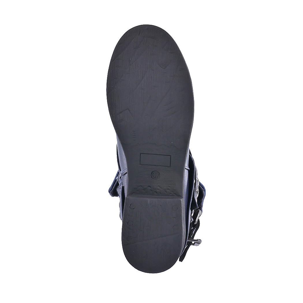 Elara Botines Mujer Botas de Estilo Motero Remaches Chunkyrayan