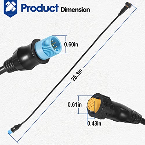 Cable adaptador transductor 8 pines a 12 pines para Garmin miniatura 6