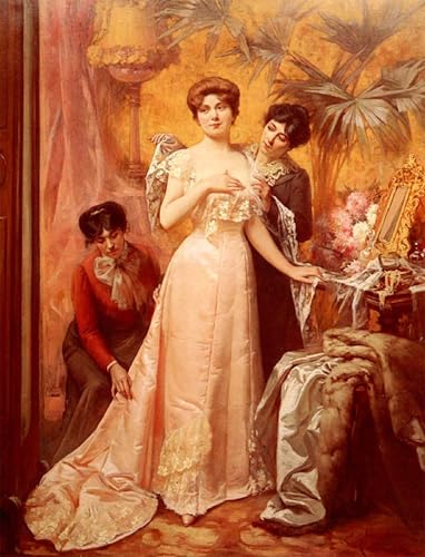 Affiche impression Préparation au bal par Louis Humbert toile 60x90cm
