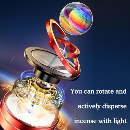 Yiokii Solar Rotating Aromatherapy, 2024 New Rotating Car Diffuser Dashboard Ornaments with 6 Aroma, Tablet Solar Car Air Freshener Auto Spin Car Air Purifier(Black) - Image 6