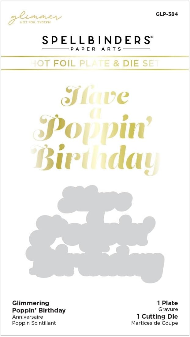 Spellbinders Glimmering Poppin’ Birthday Hot Foil Plate, Metal