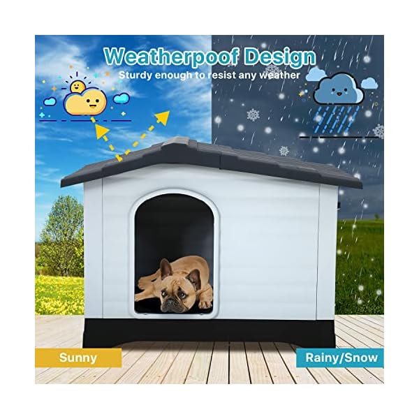 Dog Houses for Medium, Small Dogs, Plastic Indoor Outdoor Dog House with Air Vents and Elevated Floor, Upgraded Waterproof Ventilate Large Pet Kennel Shelter Dog Houses for Medium, Small Dogs, Plastic Indoor Outdoor Dog House with Air Vents and Elevated Floor, Upgraded Waterproof Ventilate Large Pet Kennel Shelter