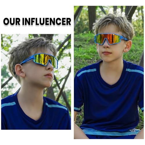 DUCO Kids Sunglasses Youth Baseball Sun Glasses Lightweight TR90 Frame UV400 Sports Cycling Shades for Boys Girls DK268 by DUCO - Image 2