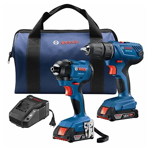 BOSCH 18V 2-Tool Combo Kit with 1/2 In. Compact Drill/Driver and 1/4 In. Hex Impact Driver GXL18V-26B22