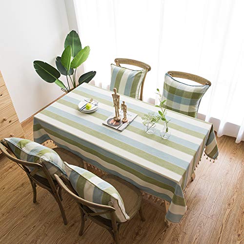 AMCER Mantel de Mesa 140x300cm, Manteles de Mesa, Fácil de Limpiar Anti-desvanecimiento A Prueba de Humedad, para mesas de Cocina o Decoraciones de - Verde