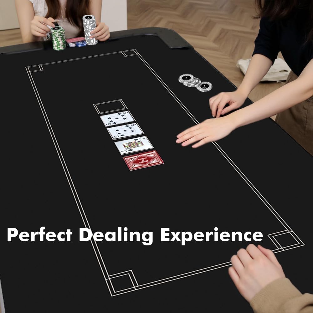 HEITOK Tapis Poker 4 Joueurs Antidérapant Texas Holdem Blackjack Casino