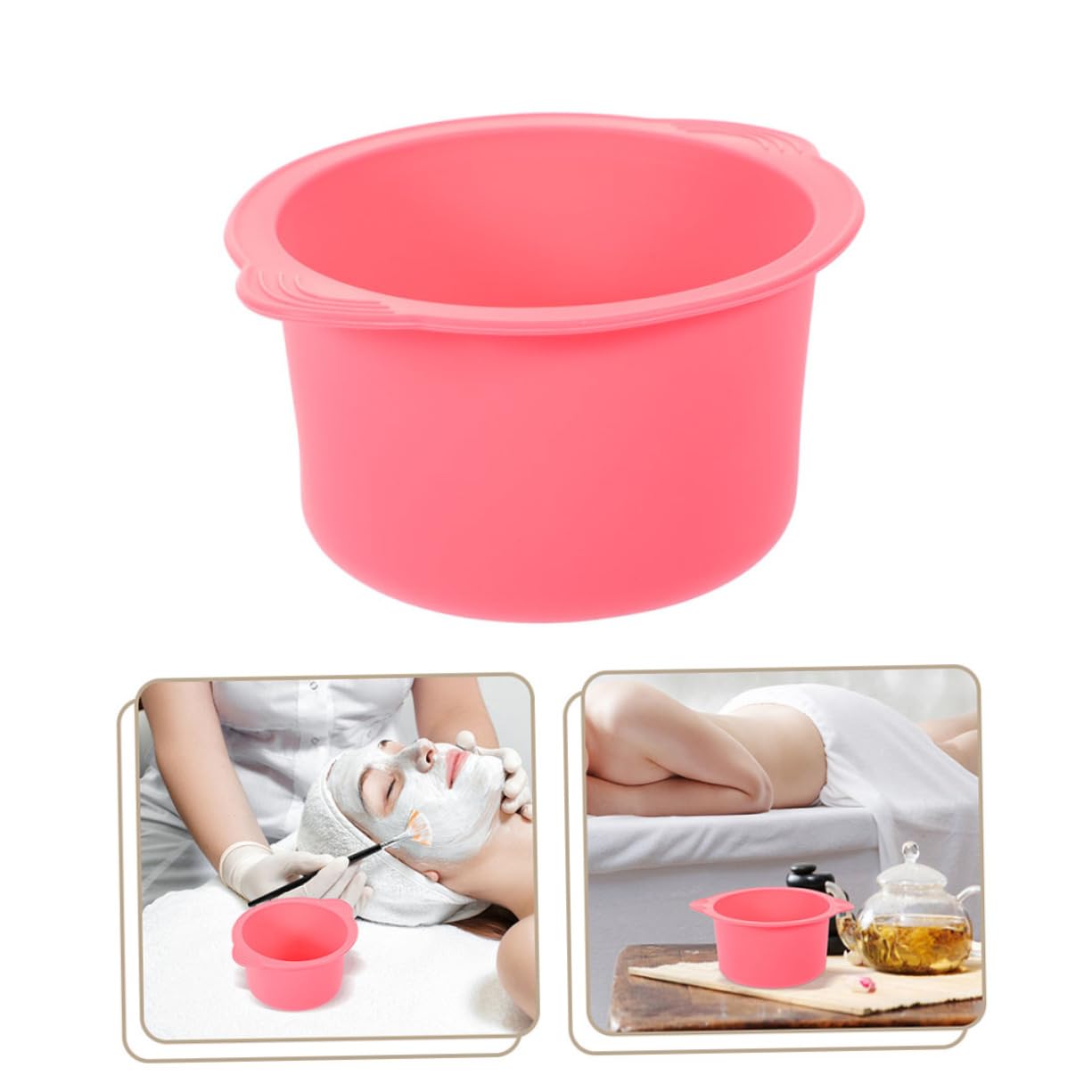 2pcs Silicone Waxing Bowl Capacity Non-stick Hair Removal Wax Pot Reusable Easy to Clean for Boys and Girls