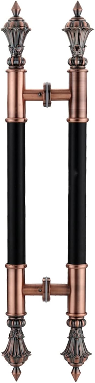 European Retro Style H-Shape Door Handle, Entry Barn Store Door Pull Handle Stainless Steel, Not Fading Hardware Set Double Sided Door Handle (Color : Black, Size : 60cm/23 5/8in)