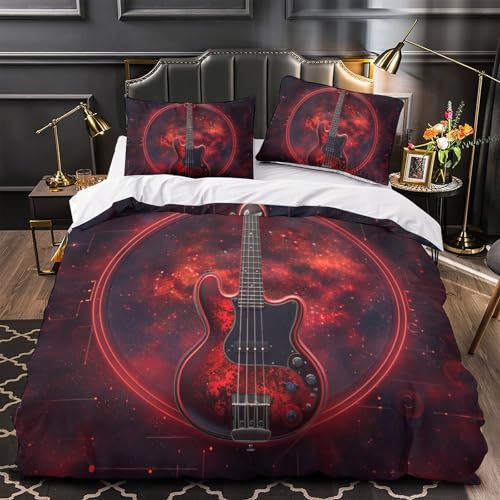 Housse de couette guitare 3D microfbre lit King 220x240cm