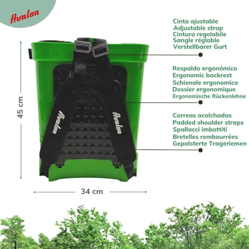 Miniatura 4 de Avalon - Pulverizador De Mochila A Presión De 2 Lanzas Con Batería Recargable, Tanque 16l, Lanzas Inox, Verde