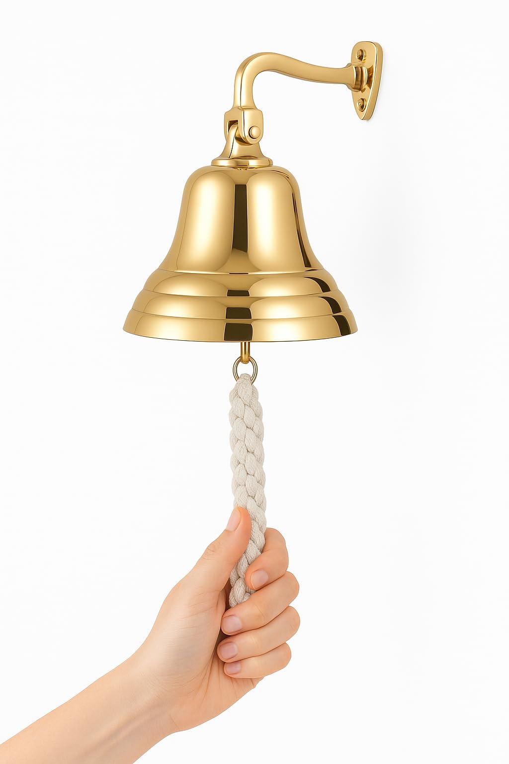 Assorted Collections Gold Last Orders Brass Bell Wall Mounted Nautical Themed Ship Bell Ringer Maritime Marine, Boat, School, Dinner, Santa Bell Reception, Wall Hanging Door Bell, Home Bar, Pub Decor - 5" Size 5