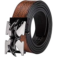 Cinturón de cuero para hombre, con hebilla de trinquete