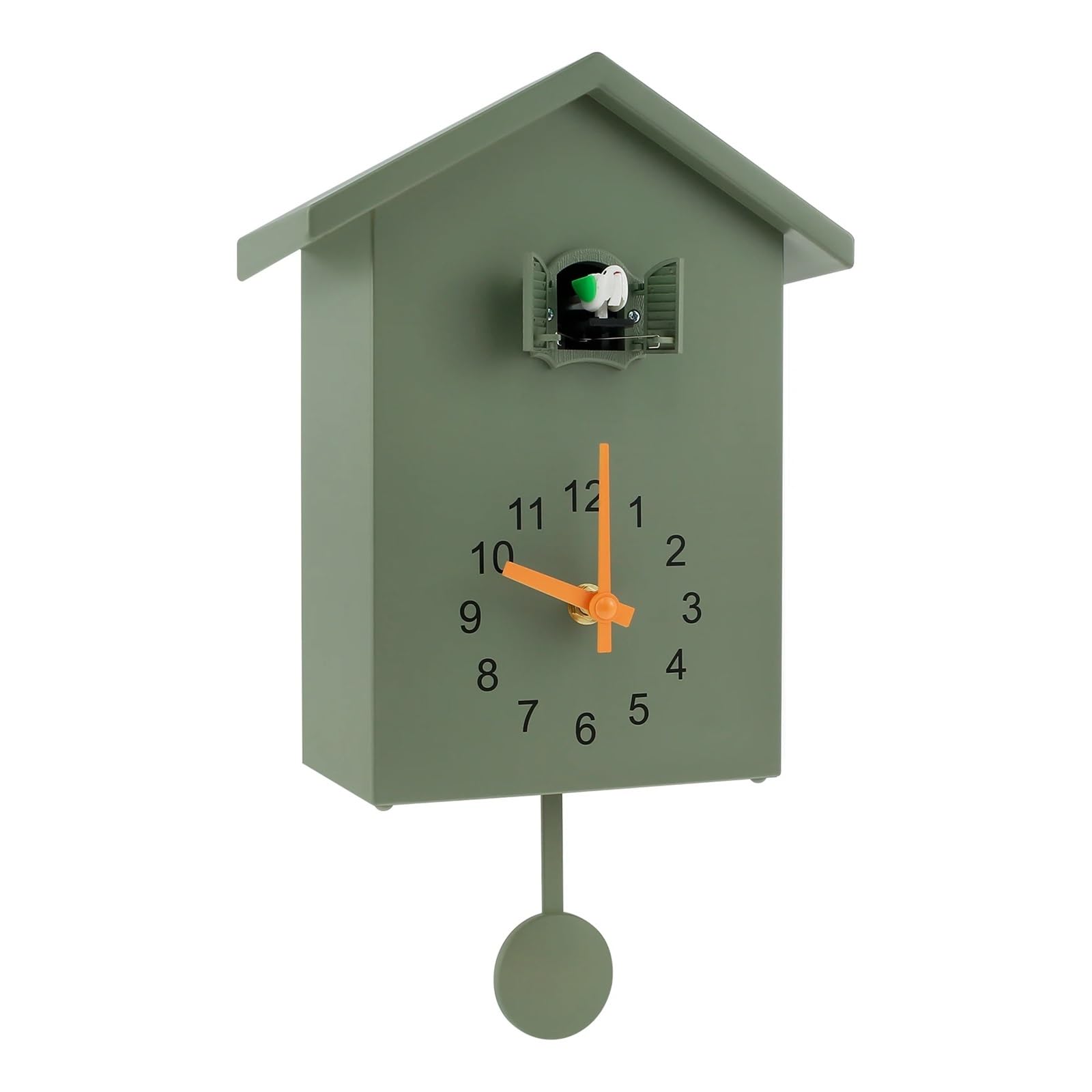 GMGQJST Cuckoo Clock With Chimer Cuckoo Sound Clocks With Pendulum Bird House Home Living Room Kitchen Wall Decoration(Green)