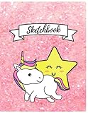 Photo Gallery scetchbook: pretty unicorn on pink glitter effect background large size scetchbook for girls ( 8.5" x 11" ) Photo Gallery scetchbook: pretty unicorn on pink glitter effect background large size scetchbook for girls ( 8.5" x 11" )