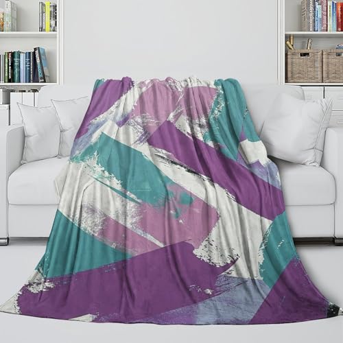 Couverture douce pour voyage et bureau, plaid chaud géométrique