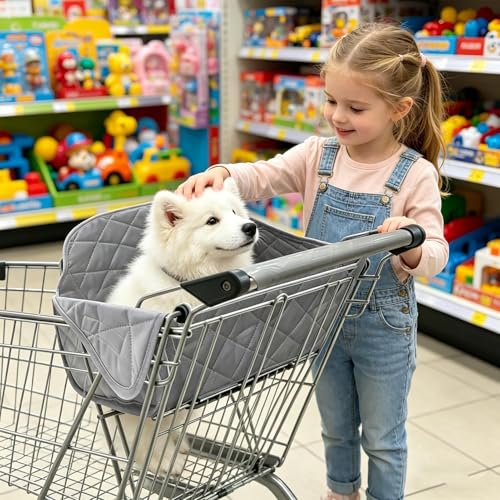 Funda para carrito de la compra para perros y asiento cómodo en espacios públicos 4