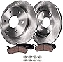 Detroit Axle - 6-Lug Front Disc Rotors + Ceramic Brake Pads Replacement for Silverado Sierra Suburban Savana Express Yukon XL 1500 Escalade - 4pc Set