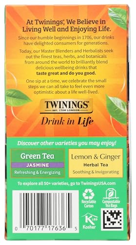 Image of Twinings Green Tea, 1.48 Ounce Box 20 individual tea bags