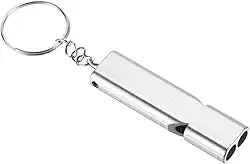 Apito de sobrevivência de emergência com chaveiro para sinalização de resgate ao ar livre em voz alta