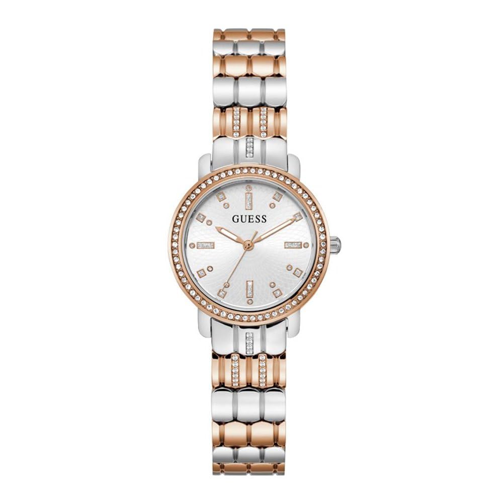 GUESS Ladies Stainless Steel Silver/Rose Gold Tone Bracelet Watch (Model: GW0612L3)
