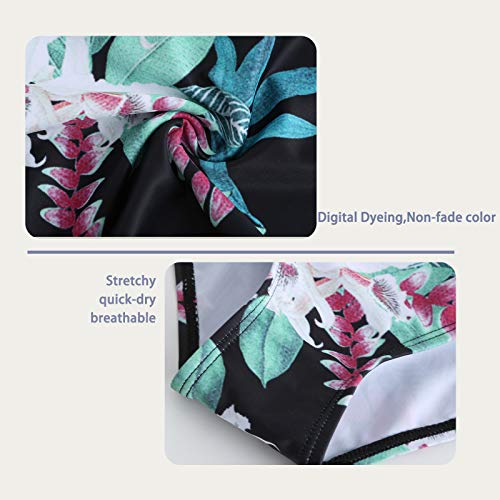 Image of Girls One Piece Swimsuits Hawaiian Ruffle Swimwear Beach Bathing Suit