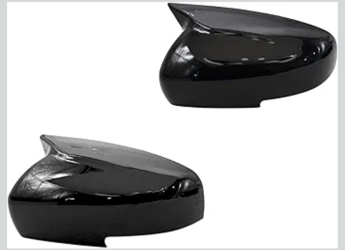 Batman Style Car Side Mirror Covers Compatible for Scorpio classic 2022 ONWARDS Glossy Black ABS Material, Rearview Wing Mirrors with Adhesive Installation, Set of 2 LH & RH