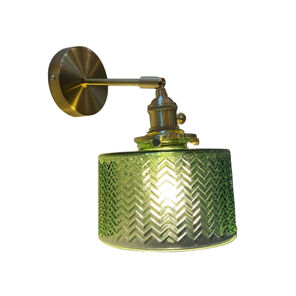 Lampada da parete in vetro con braccio oscillante e interruttore, paralume moderno stile Edison, per camera da letto, soggiorno, cucina