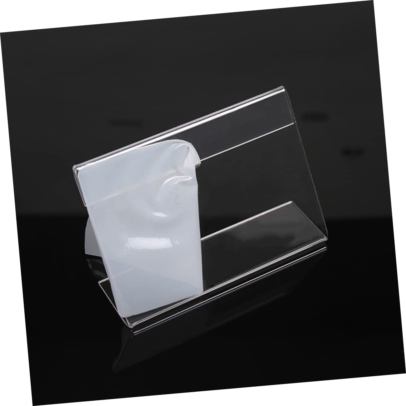 VILLCASE 200 Piezas Soporte De Exhibición En Forma De l Mesa Titular De La Muestra De Acrílico Estante De Exhibición Transparente Claro Titular De La Señal Menú Oficina Signo Producto