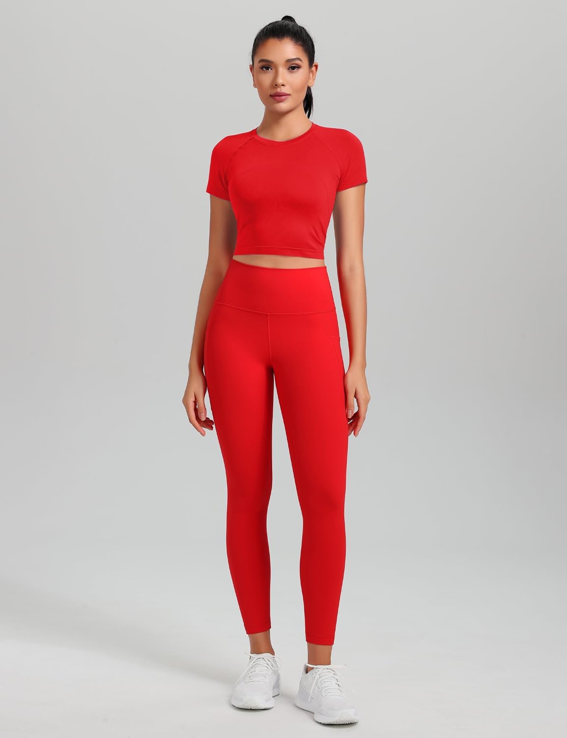 HeyNuts Pro Leggings with Pockets 25'', High Waisted 7/8 Workout Pants - Image 3