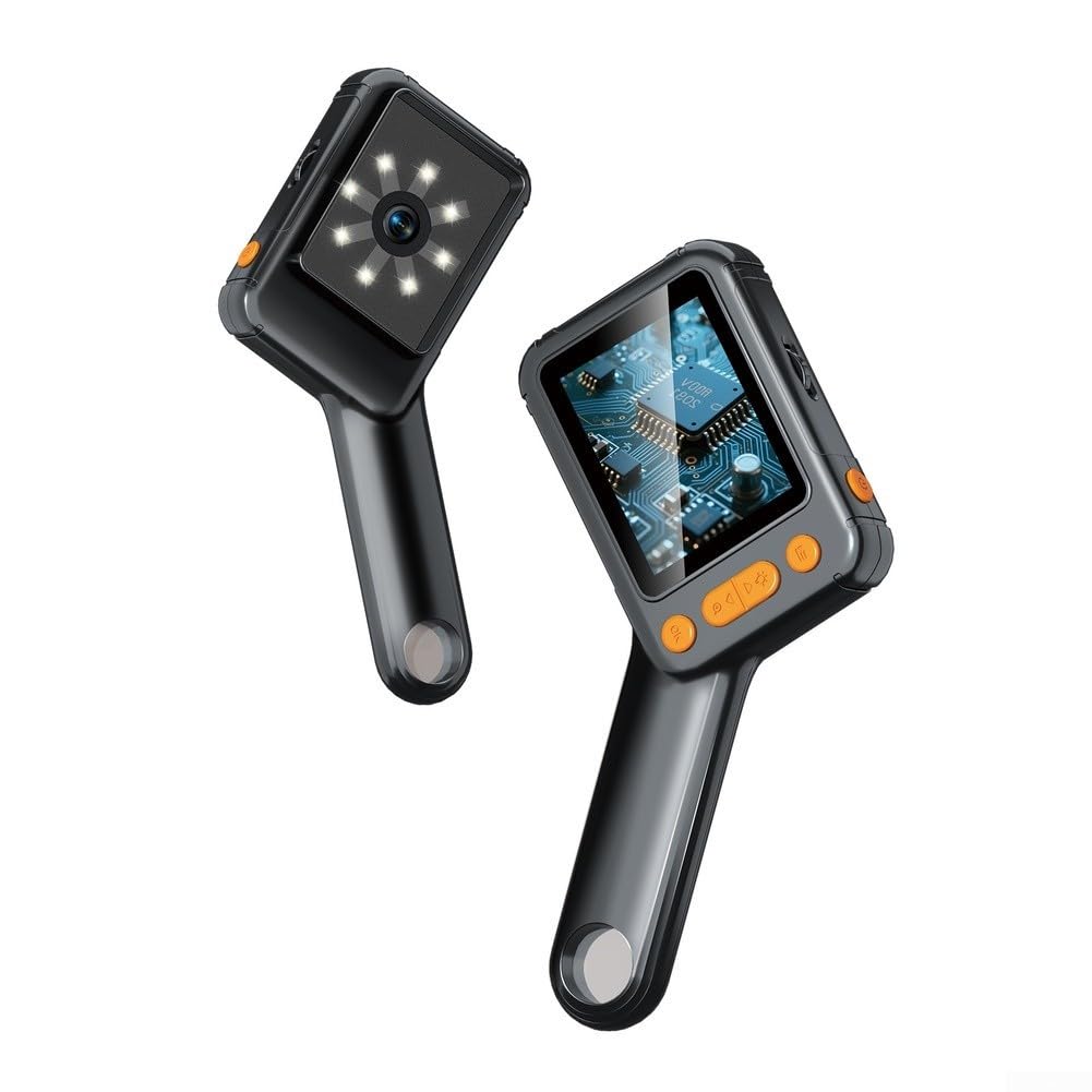 Digitales Mikroskop mit 2,8-Zoll-IPS-Display, Schiebe- und 8 LED-Lichtern, USB-C Aufladbar für Gemologie und Biologie, Schwarz