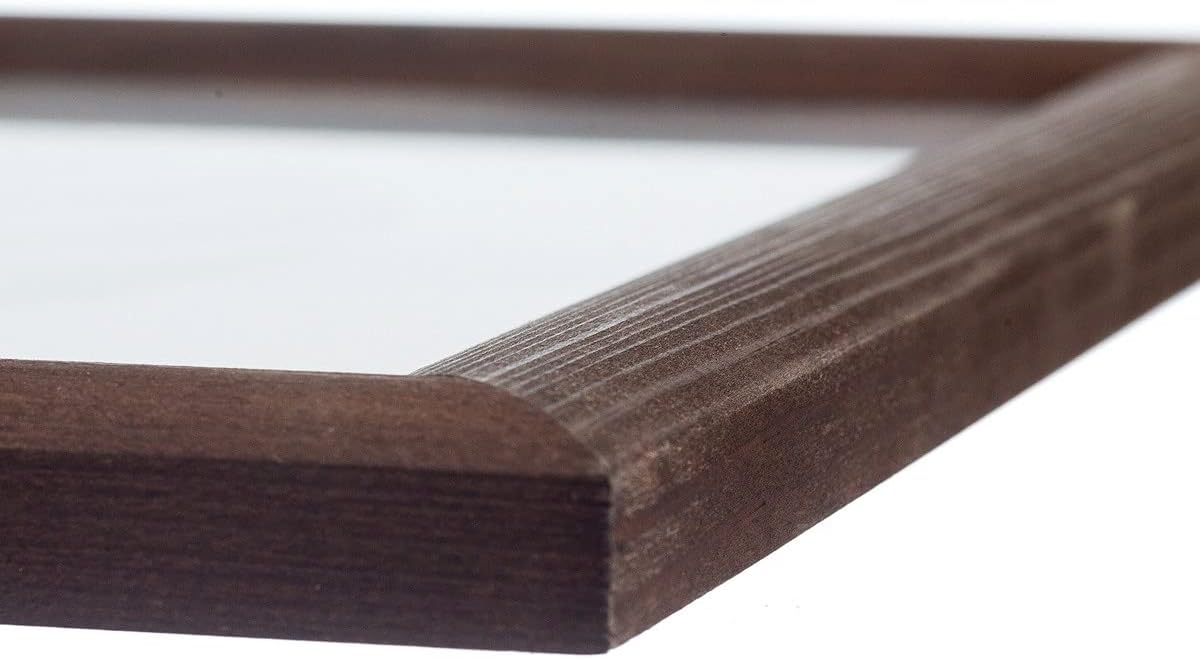 SimpleMe Rustic Wood Picture Frame 16x20 – Solid Pine Distressed Wooden Poster Photo Frame for Wall Hanging Display, Dark Brown - Image 4