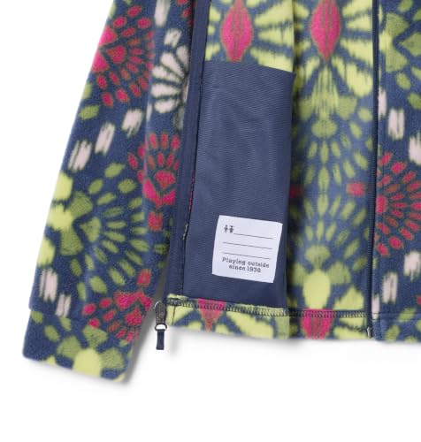 Image of Columbia Youth Girls Benton Springs II Printed Fleece Jacket, Nocturnal Mosaics, Medium