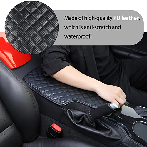 Lcojicep Central Control Armrest Box Protective Cover Compatible with Corvette C6 Z06 ZR1 2005-2013 Center Console Armrest Box Waterproof Cover Protector Accessories (Carbon Fiber Grain) by Lcojicep - Used condition - Image 5