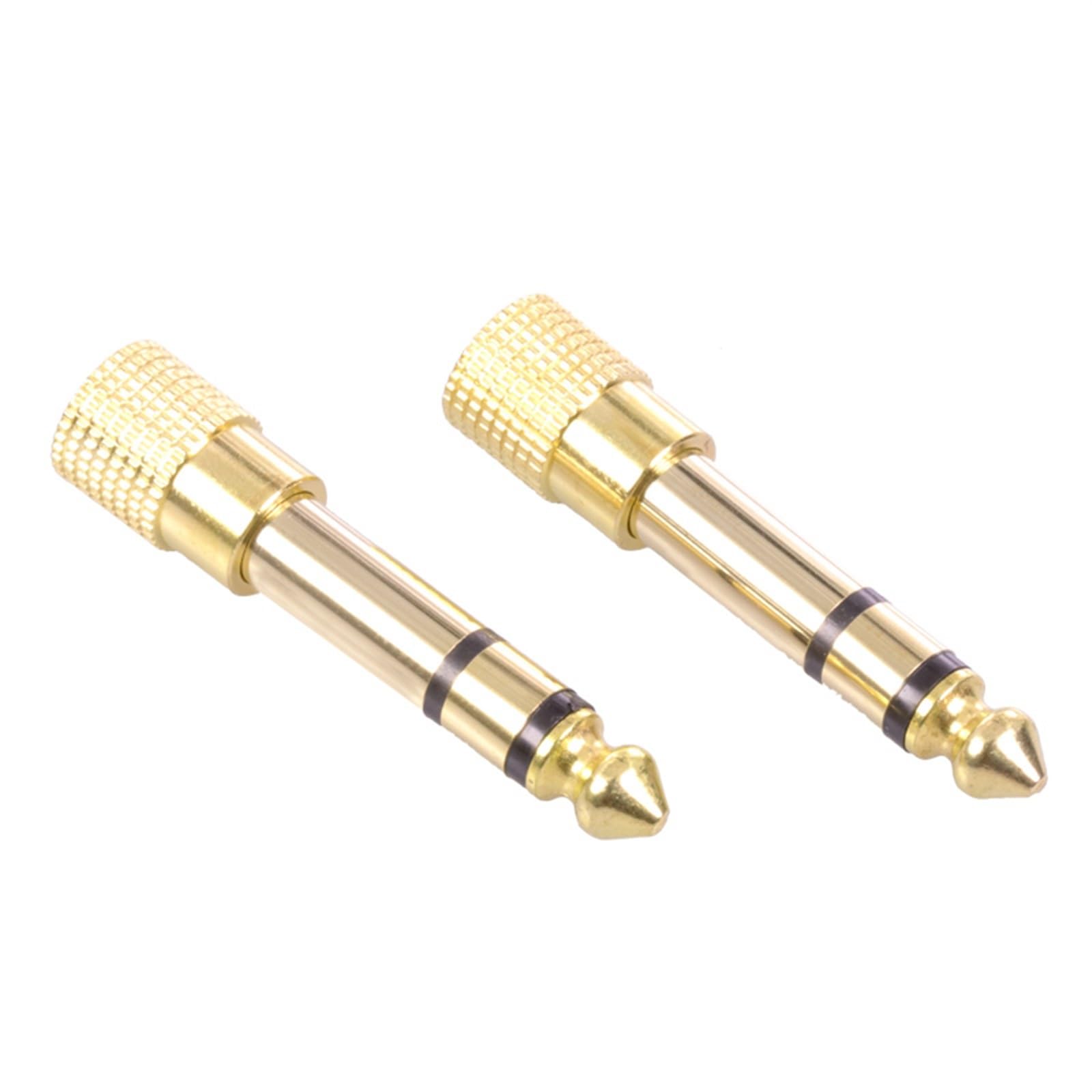 Lot de 10 connecteurs stéréo mâles à 3 pôles de 6,35 mm vers connecteur femelle de 3,5 mm