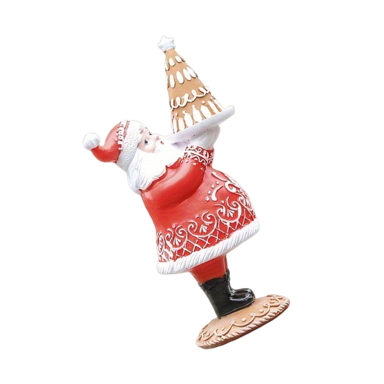 Qsvbeeqj A Festival Mr.sant And Mrs.sant Collectible Statues Resins Christmas Gingerbreads Couple Figurine Decoration For Holiday