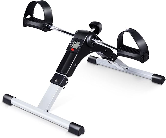 Goplus Mini Exercise Bike, Folding Under Desk Bike Pedal
